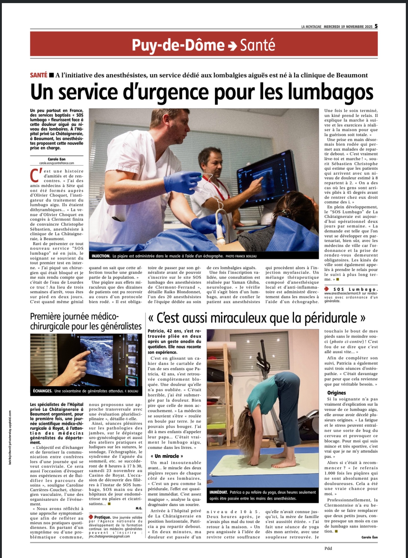 SOS Lumbago dans la presse